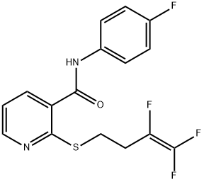 N-(4-Fluorophenyl)-2-[(3,4,4-trifluoro-3-butenyl)sulfanyl]nicotinamide 结构式