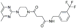 4-[4-(4,6-DIMETHYLPYRIMIDIN-2-YL)PIPERAZIN-1-YL]-4-OXO-N-[3-(TRIFLUOROMETHYL)BENZYL]BUTANAMIDE 结构式