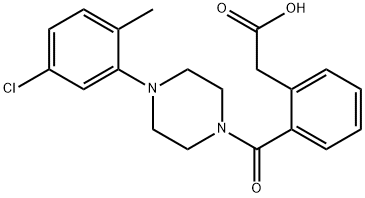 2-(2-(4-(5-氯-2-甲基苯基)哌嗪-1-羰基)苯基)乙酸 结构式