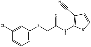2-[(3-CHLOROPHENYL)SULFANYL]-N-(3-CYANO-2-THIENYL)ACETAMIDE 结构式