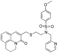 N-[2-[(2,3-DIHYDRO-5-OXO-(1H,5H)-BENZO[IJ]QUINOLIZIN-6-YL)METHYLTHIO]ETHYL]-4-METHOXY-N-(2-PYRIDINYLMETHYL)BENZENESULPHONAMIDE 结构式