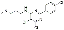 N1-[5,6-DICHLORO-2-(4-CHLOROPHENYL)PYRIMIDIN-4-YL]-N3,N3-DIMETHYLPROPANE-1,3-DIAMINE 结构式