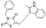 (5E)-3-BENZYL-5-[(2-METHYL-1H-INDOL-3-YL)METHYLENE]-2-THIOXO-1,3-THIAZOLIDIN-4-ONE 结构式