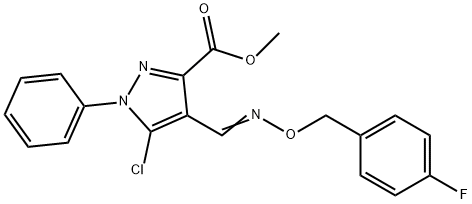 METHYL 5-CHLORO-4-(([(4-FLUOROBENZYL)OXY]IMINO)METHYL)-1-PHENYL-1H-PYRAZOLE-3-CARBOXYLATE 结构式