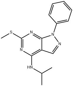 N-ISOPROPYL-6-(METHYLSULFANYL)-1-PHENYL-1H-PYRAZOLO[3,4-D]PYRIMIDIN-4-AMINE 结构式