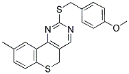 2-[(4-METHOXYBENZYL)SULFANYL]-9-METHYL-5H-THIOCHROMENO[4,3-D]PYRIMIDINE 结构式