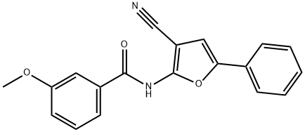 N-(3-CYANO-5-PHENYL-2-FURYL)-3-METHOXYBENZENECARBOXAMIDE 结构式