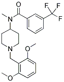 N-[1-(2,6-DIMETHOXYBENZYL)PIPERIDIN-4-YL]-N-METHYL-3-(TRIFLUOROMETHYL)BENZAMIDE 结构式