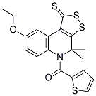 8-ETHOXY-4,4-DIMETHYL-5-(THIEN-2-YLCARBONYL)-4,5-DIHYDRO-1H-[1,2]DITHIOLO[3,4-C]QUINOLINE-1-THIONE 结构式