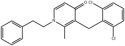 3-(2,6-DICHLOROBENZYL)-2-METHYL-1-PHENETHYL-4(1H)-PYRIDINONE 结构式