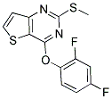 2,4-Difluorophenyl 2-(methylsulfanyl)thieno[3,2-d]pyrimidin-4-yl ether 结构式
