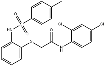 N-(2,4-DICHLOROPHENYL)-2-[(2-([(4-METHYLPHENYL)SULFONYL]AMINO)PHENYL)SULFANYL]ACETAMIDE 结构式