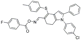 1-(4-CHLOROPHENYL)-5-(([(4-FLUOROBENZOYL)OXY]IMINO)METHYL)-4-[(4-METHYLPHENYL)SULFANYL]-2-PHENYL-6,7-DIHYDRO-1H-INDOLE 结构式