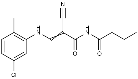 N-Butyryl-3-(5-chloro-2-methylanilino)-2-cyanoacrylamide 结构式