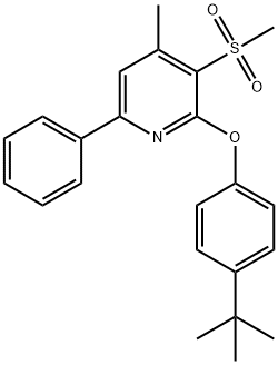 2-[4-(TERT-BUTYL)PHENOXY]-4-METHYL-3-(METHYLSULFONYL)-6-PHENYLPYRIDINE 结构式