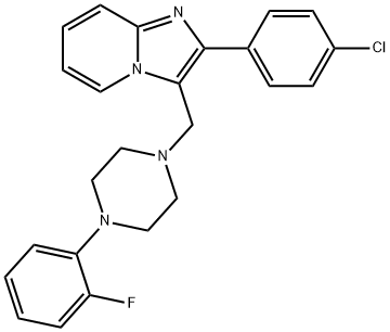 2-(4-CHLOROPHENYL)-3-([4-(2-FLUOROPHENYL)PIPERAZINO]METHYL)IMIDAZO[1,2-A]PYRIDINE 结构式