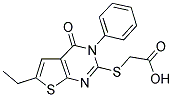 (6-ETHYL-4-OXO-3-PHENYL-3,4-DIHYDRO-THIENO[2,3-D]PYRIMIDIN-2-YLSULFANYL)-ACETIC ACID 结构式