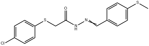 2-[(4-CHLOROPHENYL)SULFANYL]-N'-([4-(METHYLSULFANYL)PHENYL]METHYLENE)ACETOHYDRAZIDE 结构式