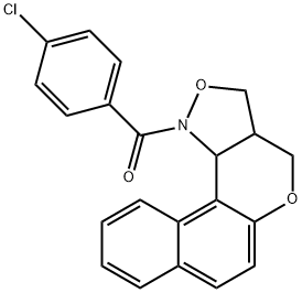 3a,11c-Dihydro-3H-benzo[5,6]chromeno[4,3-c]isoxazol-1(4H)-yl(4-chlorophenyl)methanone 结构式