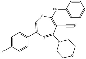 7-Anilino-3-(4-bromophenyl)-5-morpholino-1,4-thiazepine-6-carbonitrile 结构式