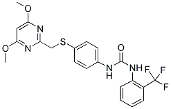 N-[S-[(4,6-DIMETHOXYPYRIMIDIN-2-YL)METHYL]-4-THIOPHENYL]-N'-[2-(TRIFLUOROMETHYL)PHENYL]UREA 结构式