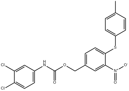 4-[(4-Methylphenyl)sulfanyl]-3-nitrobenzyl N-(3,4-dichlorophenyl)carbamate 结构式