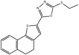 2-(4,5-DIHYDRONAPHTHO[1,2-B]THIOPHEN-2-YL)-5-(ETHYLSULFANYL)-1,3,4-OXADIAZOLE 结构式