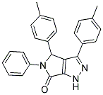 3,4-Bis(4-methylphenyl)-5-phenyl-4,5-dihydropyrrolo[3,4-c]pyrazol-6(1H)-one 结构式