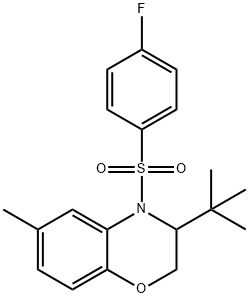 3-(TERT-BUTYL)-4-[(4-FLUOROPHENYL)SULFONYL]-6-METHYL-3,4-DIHYDRO-2H-1,4-BENZOXAZINE 结构式