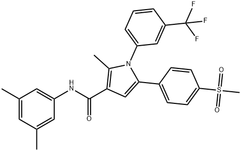 N-(3,5-DIMETHYLPHENYL)-2-METHYL-5-[4-(METHYLSULFONYL)PHENYL]-1-[3-(TRIFLUOROMETHYL)PHENYL]-1H-PYRROLE-3-CARBOXAMIDE 结构式