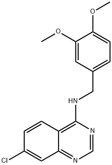 7-CHLORO-N-(3,4-DIMETHOXYBENZYL)-4-QUINAZOLINAMINE 结构式