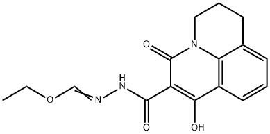 ETHYL N-[(7-HYDROXY-5-OXO-2,3-DIHYDRO-1H,5H-PYRIDO[3,2,1-IJ]QUINOLIN-6-YL)CARBONYL]HYDRAZONOFORMATE 结构式