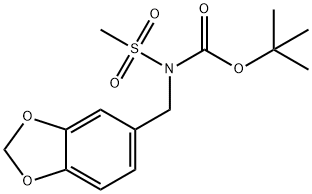 TERT-BUTYL N-(1,3-BENZODIOXOL-5-YLMETHYL)-N-(METHYLSULFONYL)CARBAMATE 结构式