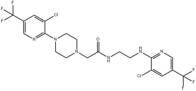 N-(2-([3-CHLORO-5-(TRIFLUOROMETHYL)-2-PYRIDINYL]AMINO)ETHYL)-2-(4-[3-CHLORO-5-(TRIFLUOROMETHYL)-2-PYRIDINYL]PIPERAZINO)ACETAMIDE 结构式