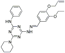 (E)-4-(2-(4-(ALLYLOXY)-3-ETHOXYBENZYLIDENE)HYDRAZINYL)-N-PHENYL-6-(PIPERIDIN-1-YL)-1,3,5-TRIAZIN-2-AMINE 结构式
