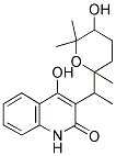 4-HYDROXY-3-[1-(5-HYDROXY-6,6-DIMETHYLTETRAHYDRO-2H-PYRAN-2-YL)ETHYL]QUINOLIN-2(1H)-ONE 结构式