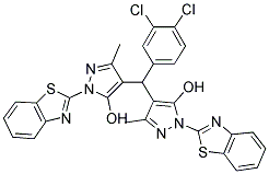 4,4'-((3,4-DICHLOROPHENYL)METHYLENE)BIS(1-(BENZO[D]THIAZOL-2-YL)-3-METHYL-1H-PYRAZOL-5-OL) 结构式