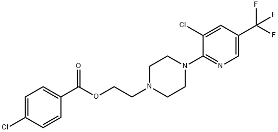 2-(4-[3-CHLORO-5-(TRIFLUOROMETHYL)-2-PYRIDINYL]PIPERAZINO)ETHYL 4-CHLOROBENZENECARBOXYLATE 结构式