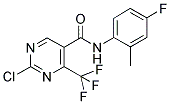 2-CHLORO-N-(4-FLUORO-2-METHYLPHENYL)-4-(TRIFLUOROMETHYL)PYRIMIDINE-5-CARBOXAMIDE 结构式