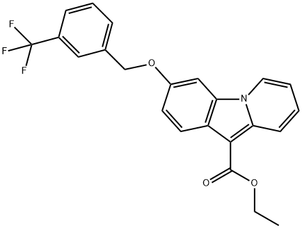 ETHYL 3-([3-(TRIFLUOROMETHYL)BENZYL]OXY)PYRIDO[1,2-A]INDOLE-10-CARBOXYLATE 结构式