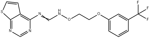 N-THIENO[2,3-D]PYRIMIDIN-4-YL-N'-(2-[3-(TRIFLUOROMETHYL)PHENOXY]ETHOXY)IMINOFORMAMIDE 结构式