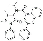 N-(1,5-DIMETHYL-3-OXO-2-PHENYL-2,3-DIHYDRO-1H-PYRAZOL-4-YL)-N-ISOPROPYL-2-PHENYLQUINOLINE-4-CARBOXAMIDE 结构式