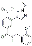 3-(1-ISOPROPYL-(1H)-PYRAZOL-4-YL)-N-(2-METHOXYBENZYL)-4-NITROBENZAMIDE 结构式