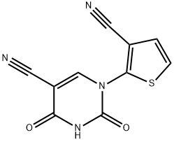 1-(3-CYANO-2-THIENYL)-2,4-DIOXO-1,2,3,4-TETRAHYDRO-5-PYRIMIDINECARBONITRILE 结构式