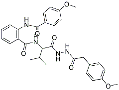 2-(4-METHOXYBENZAMIDO)-N-(1-(2-(2-(4-METHOXYPHENYL)ACETYL)HYDRAZINYL)-3-METHYL-1-OXOBUTAN-2-YL)BENZAMIDE 结构式