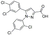 1-(2,4-DICHLOROPHENYL)-5-(3,4-DICHLOROPHENYL)-1H-PYRAZOLE-3-CARBOXYLIC ACID 结构式