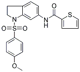 N-[2,3-DIHYDRO-1-[(4-METHOXYPHENYL)SULPHONYL]-(1H)-INDOL-6-YL]THIOPHENE-2-CARBOXAMIDE 结构式