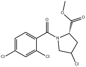 METHYL 4-CHLORO-1-(2,4-DICHLOROBENZOYL)-2-PYRROLIDINECARBOXYLATE 结构式