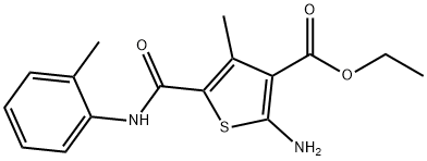 2-氨基-4-甲基-5-邻甲苯基氨基甲酰-噻吩-3-羧酸乙酯 结构式