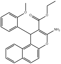 ETHYL 3-AMINO-1-(2-METHOXYPHENYL)-1H-BENZO[F]CHROMENE-2-CARBOXYLATE 结构式